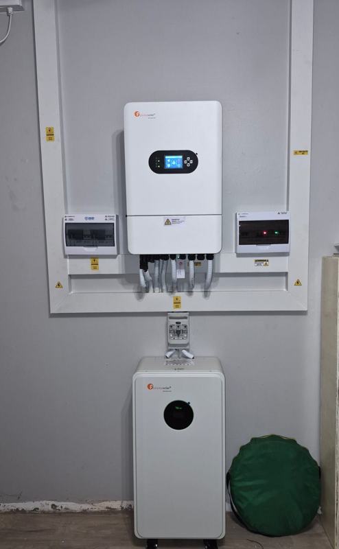 Wall-mounted layout with trunking, isolators and labelled protection boards.